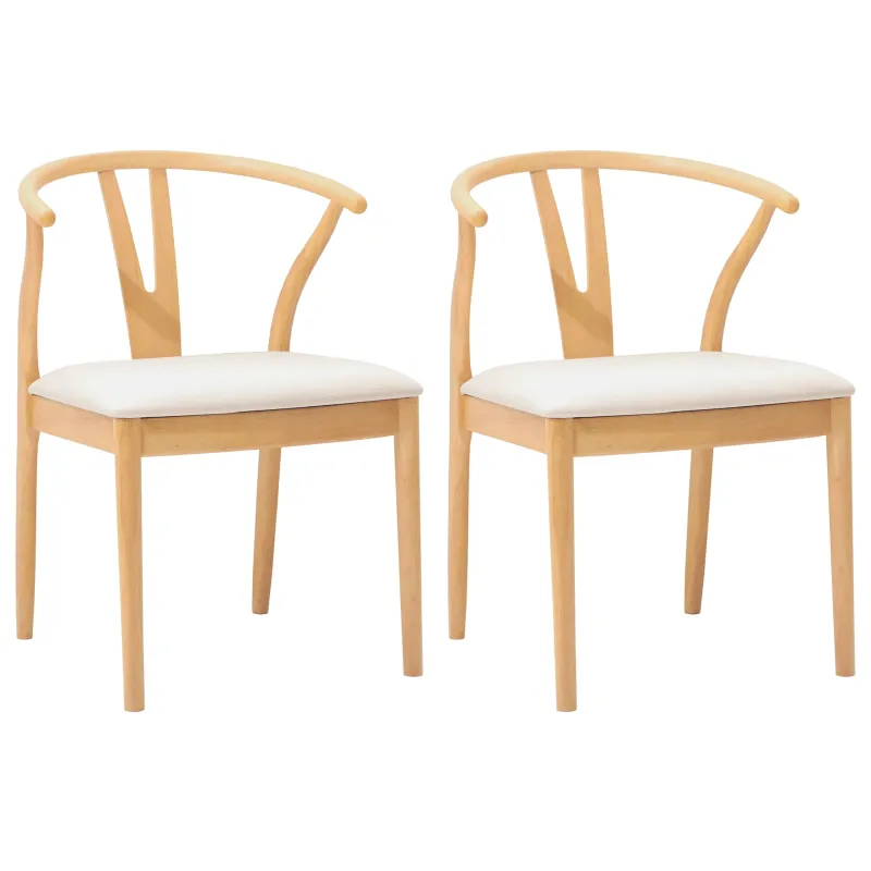Valgomasis krėslas 2 pcs Natūralus ir šviesus