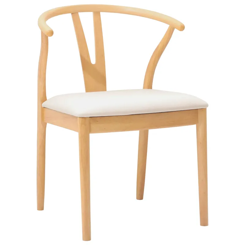 Valgomasis krėslas 2 pcs Natūralus ir šviesus