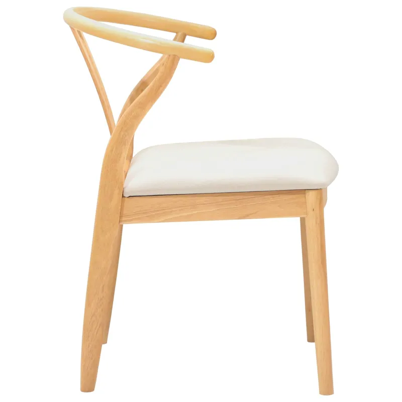 Valgomasis krėslas 2 pcs Natūralus ir šviesus