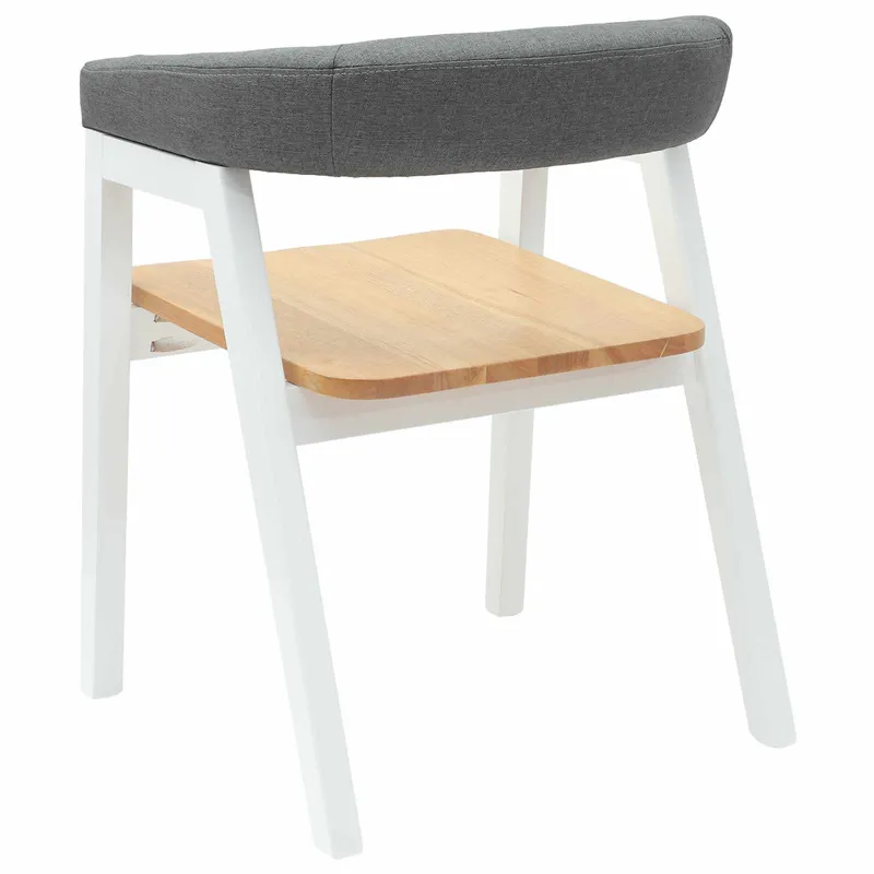 Valgomojo kėdės 2 pcs Balta 54 x 57 x 73 cm Kietas gumos medis