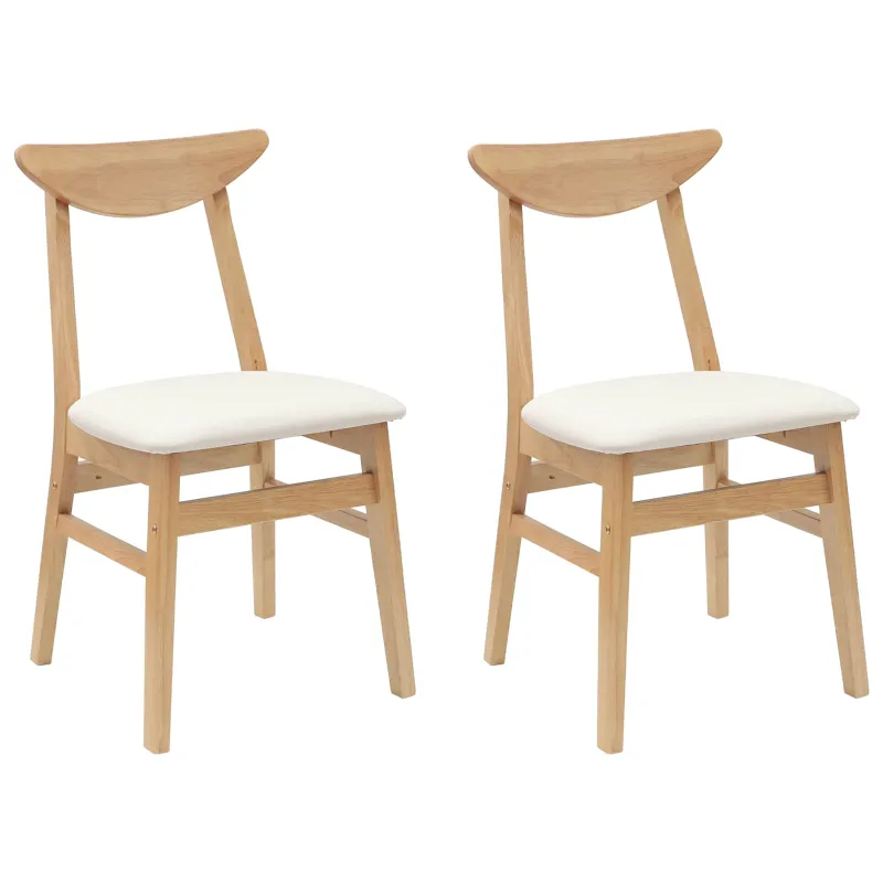 Valgomojo kėdės 2 pcs Natūrali 42 x 47.5 x 81 cm