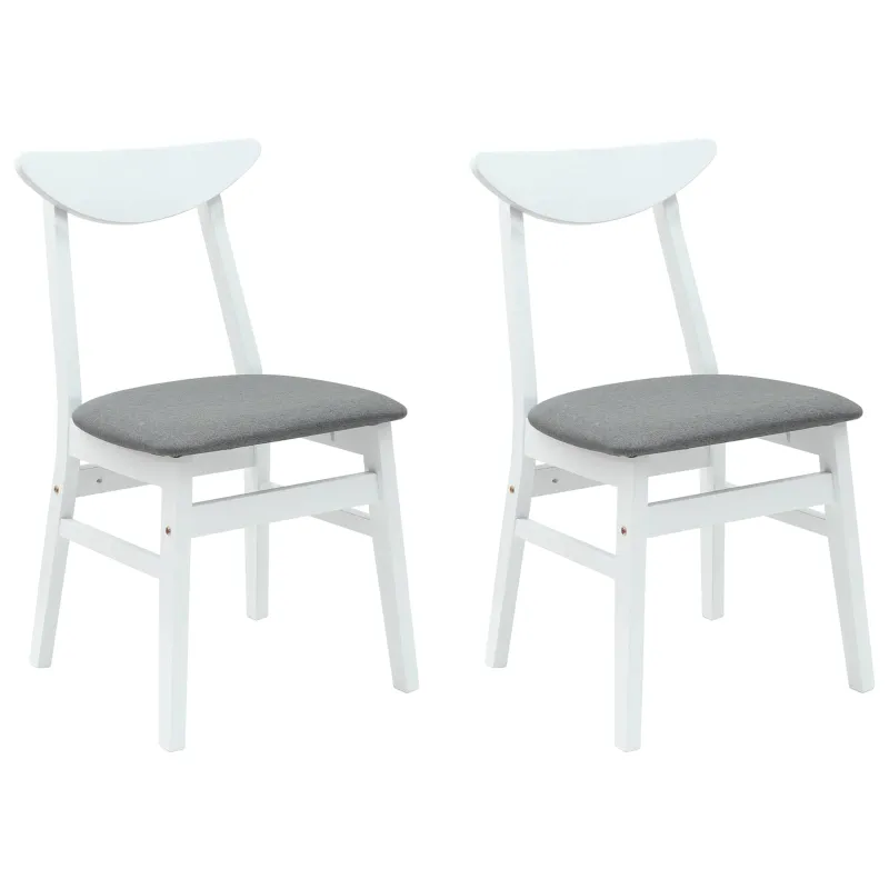 Valgomojo kėdės 2 pcs Balta 42 x 47.5 x 81 cm