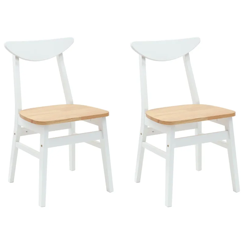 Valgomojo kėdės 2 pcs Balta 42 x 47.5 x 81 cm