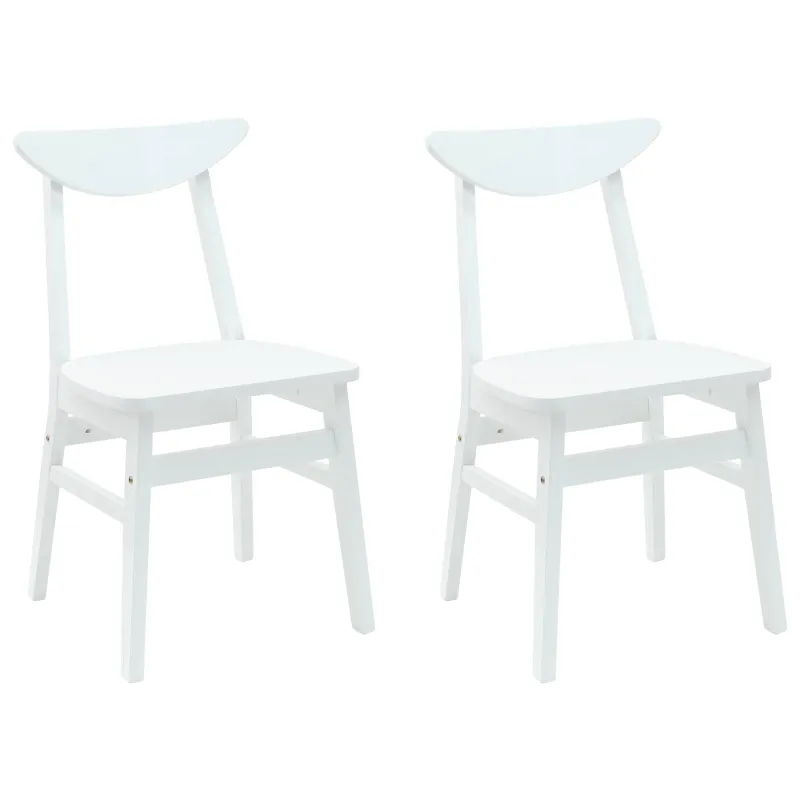 Valgomojo kėdės 2 pcs Balta 42 x 47.5 x 81 cm