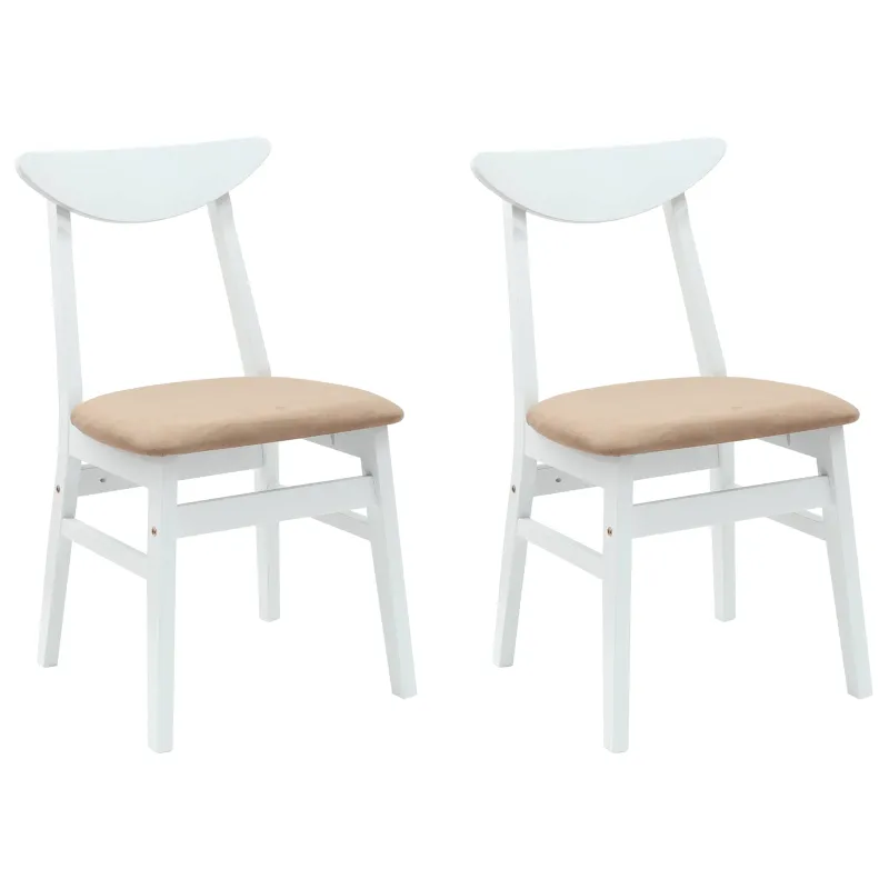 Valgomojo kėdės 2 pcs Balta 42 x 47.5 x 81 cm