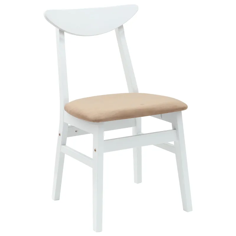 Valgomojo kėdės 2 pcs Balta 42 x 47.5 x 81 cm