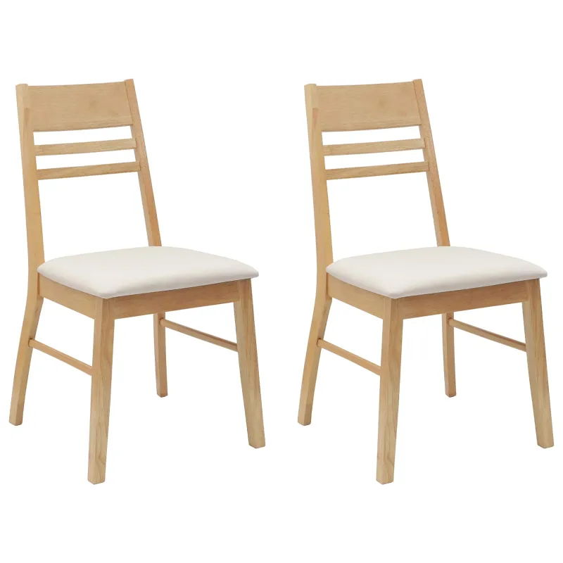 Valgomojo kėdės 2 pcs Natūrali 43 x 54 x 89 cm