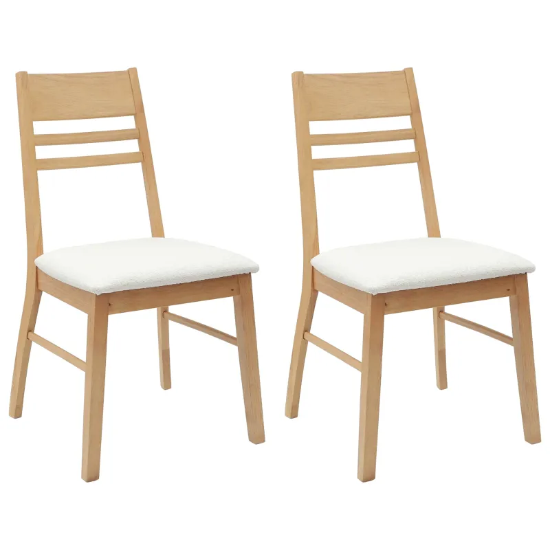 Valgomojo kėdės 2 pcs Natūrali 43 x 54 x 89 cm