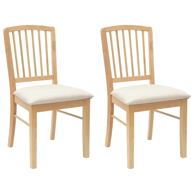 Valgomojo kėdės 2 pcs Natūrali 50 x 52,5 x 91 cm