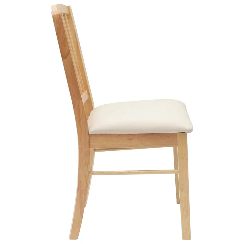 Valgomojo kėdės 2 pcs Natūrali 50 x 52,5 x 91 cm