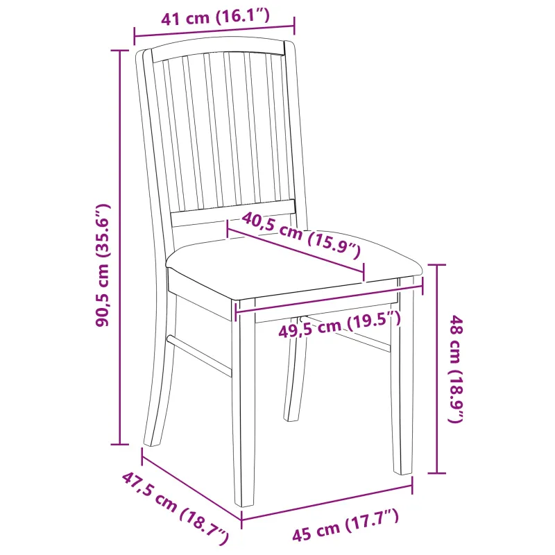 Valgomojo kėdės 2 pcs Natūrali 50 x 52,5 x 91 cm