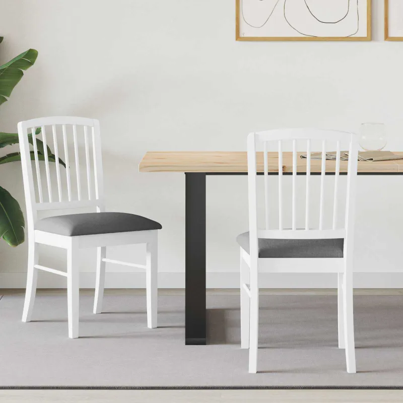 Valgomojo kėdės 2 pcs Balta 50 x 52,5 x 91 cm