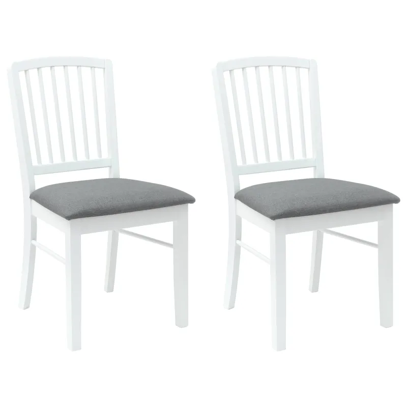 Valgomojo kėdės 2 pcs Balta 50 x 52,5 x 91 cm