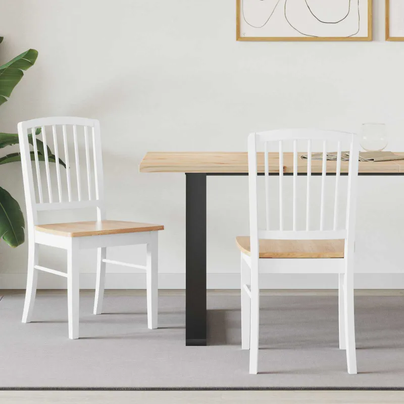 Valgomojo kėdės 2 pcs Balta 50 x 52,5 x 91 cm