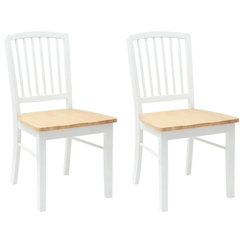 Valgomojo kėdės 2 pcs Balta 50 x 52,5 x 91 cm