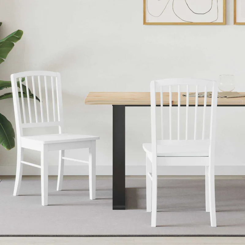 Valgomojo kėdės 2 pcs Balta 50 x 52,5 x 91 cm