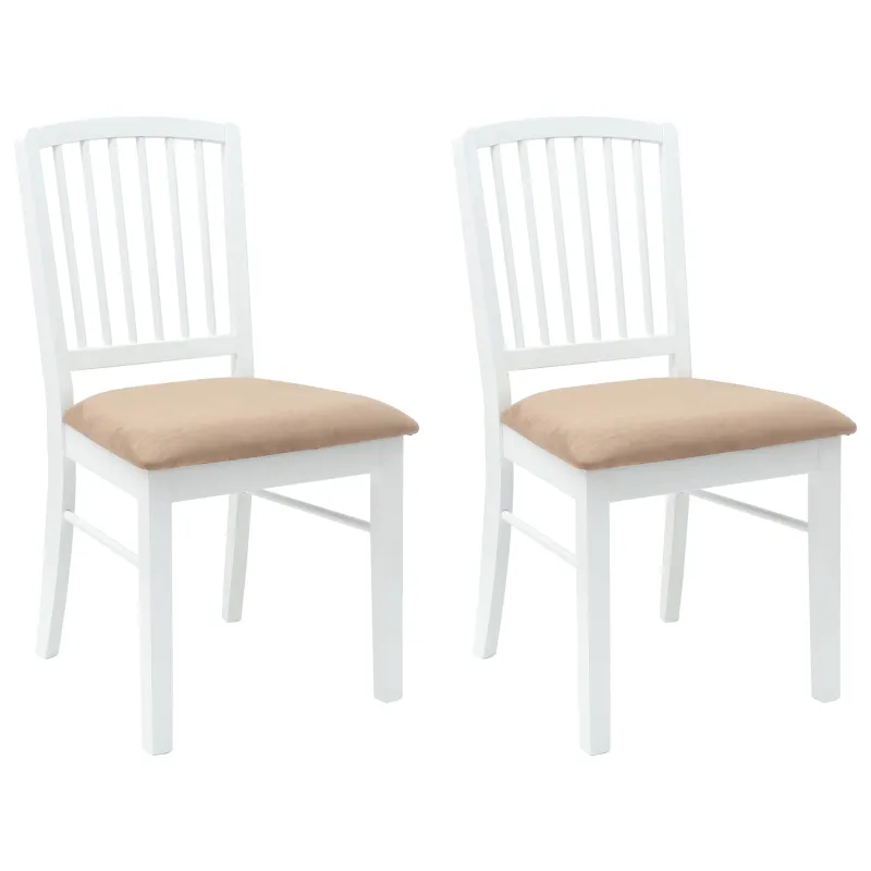 Valgomojo kėdės 2 pcs Balta 50 x 52,5 x 91 cm