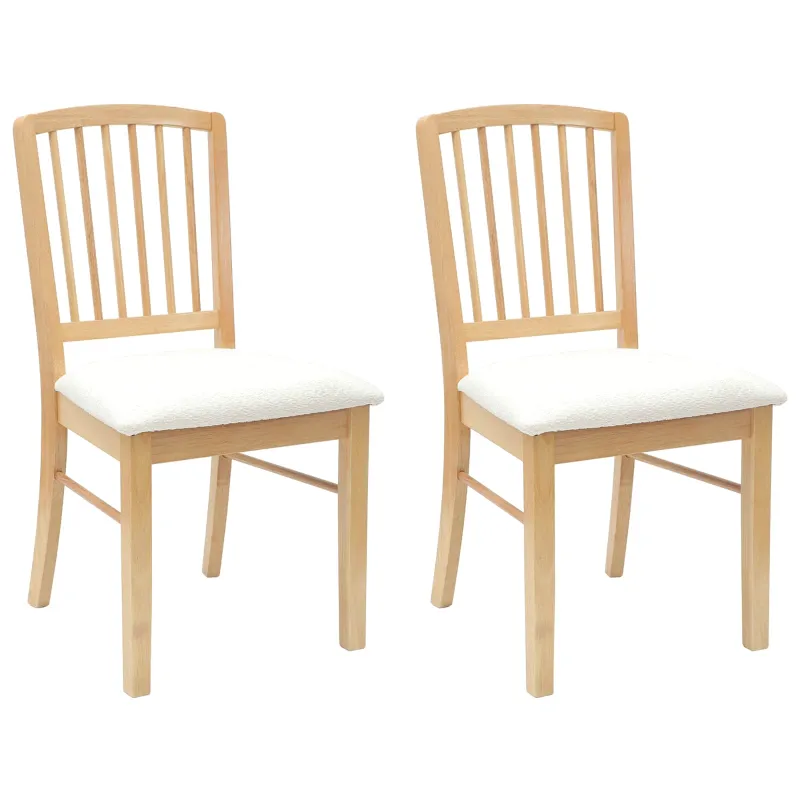 Valgomojo kėdės 2 pcs Natūrali 50 x 52,5 x 91 cm