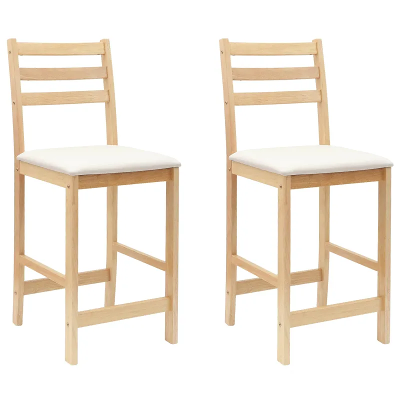 Valgomojo kėdės 2 pcs Natūrali 40 x 47,5 x 99,5 cm