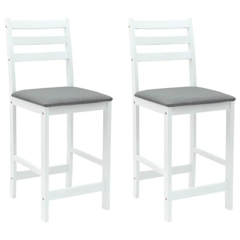 Valgomojo kėdės 2 pcs Balta 40 x 47,5 x 99,5 cm