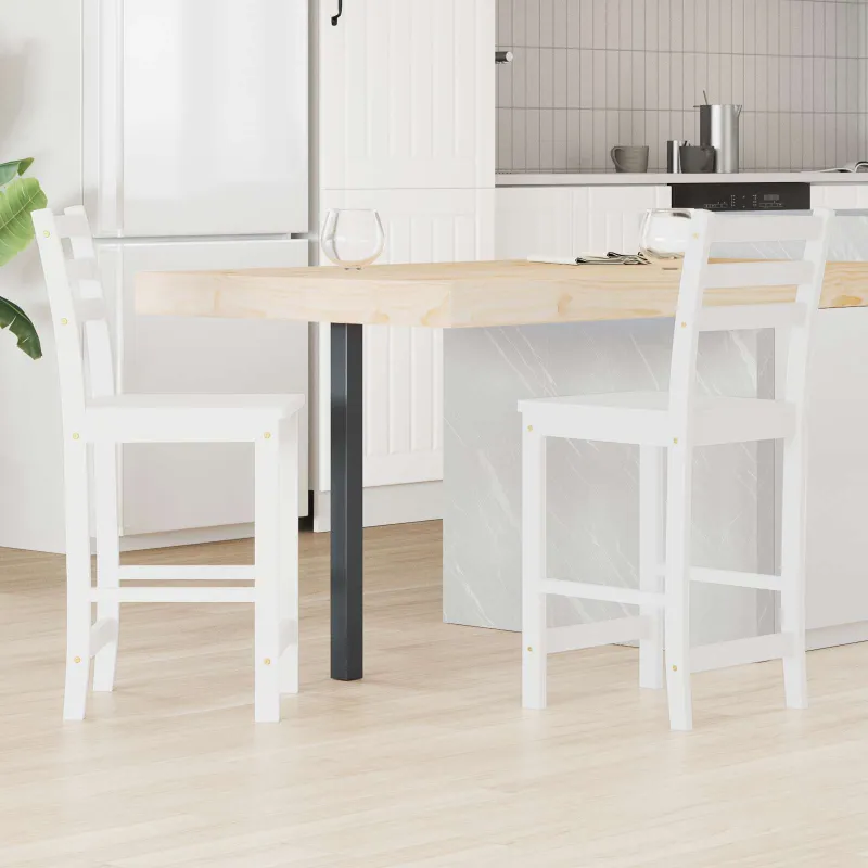 Valgomojo kėdės 2 pcs Balta 40 x 47,5 x 99,5 cm