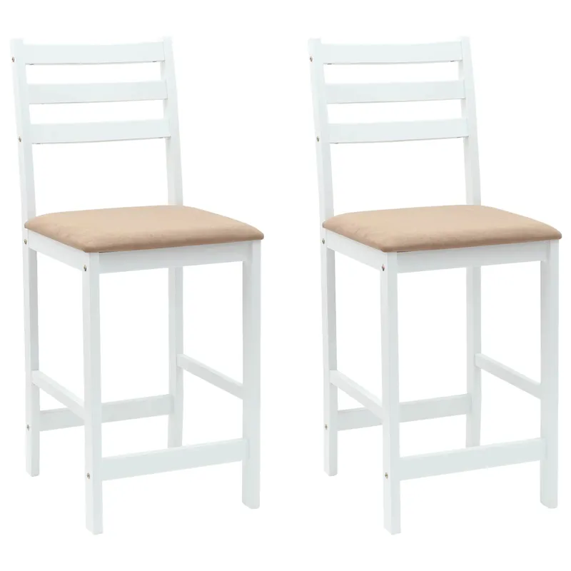Valgomojo kėdės 2 pcs Balta 40 x 47,5 x 99,5 cm