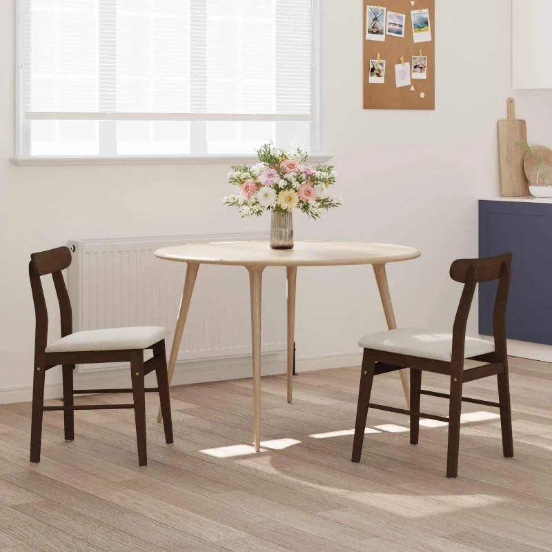 Valgomasis krėslas 2 pcs Tamsiai ruda, Šviesiai ruda