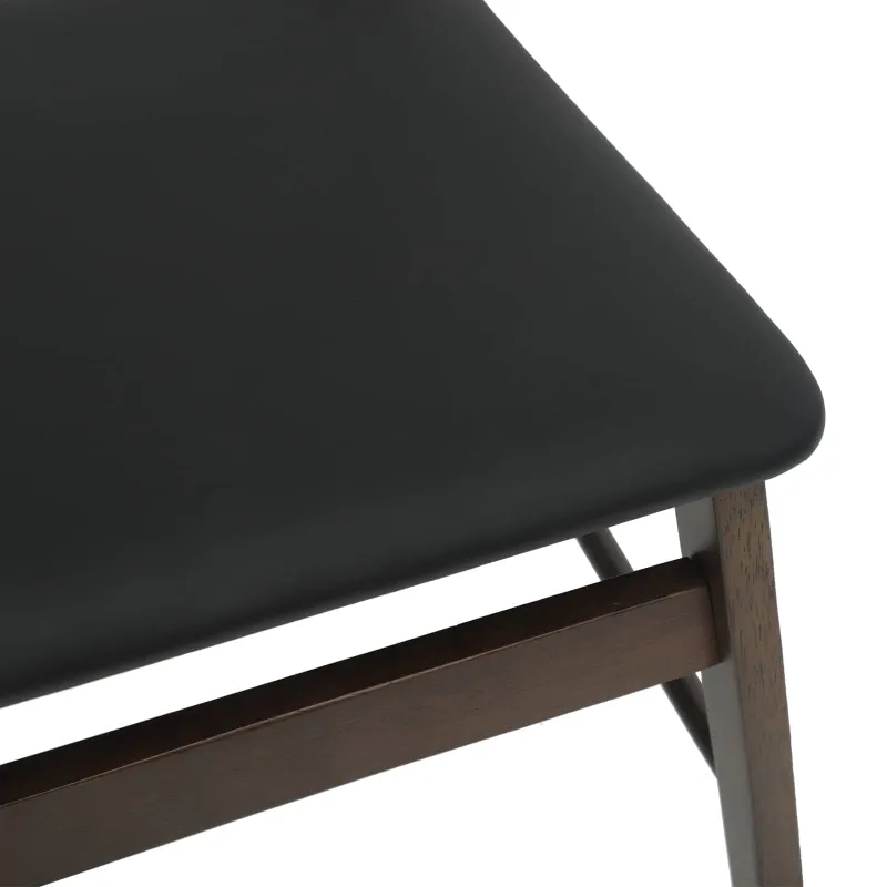 Valgomasis krėslas 2 pcs Tamsiai ruda ir juoda