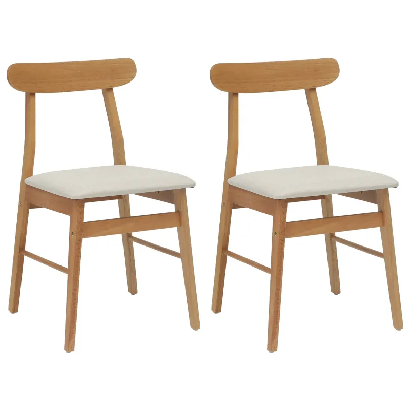 Valgomasis krėslas 2 pcs Natūralus ir šviesus