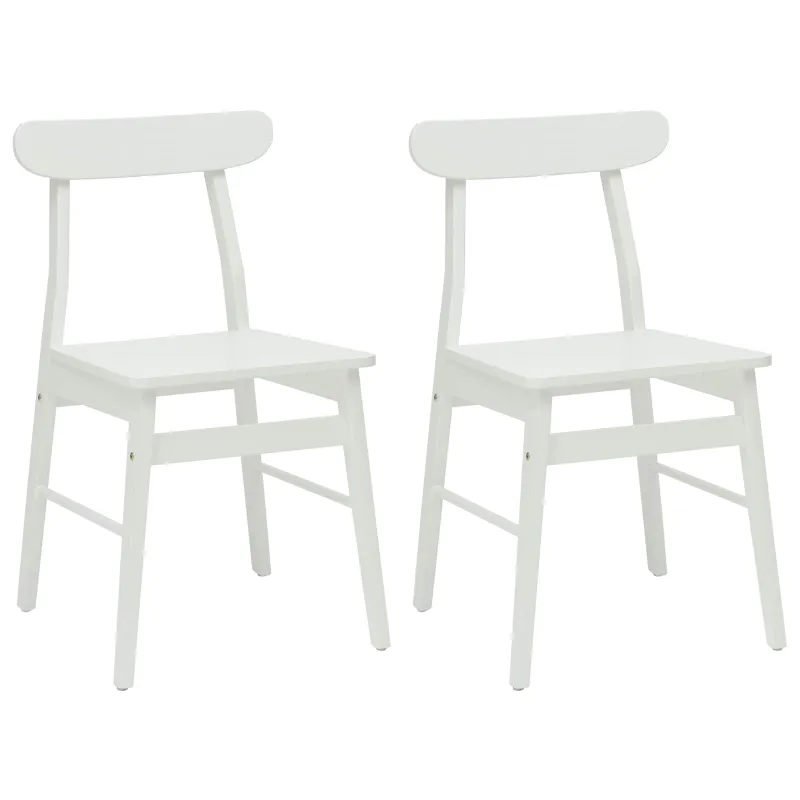 Valgomasis krėslas 2 pcs Balta 43 x 44,5 x 77 cm