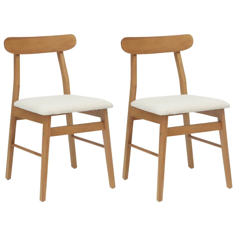 Valgomasis krėslas 2 pcs Natūralus ir šviesus