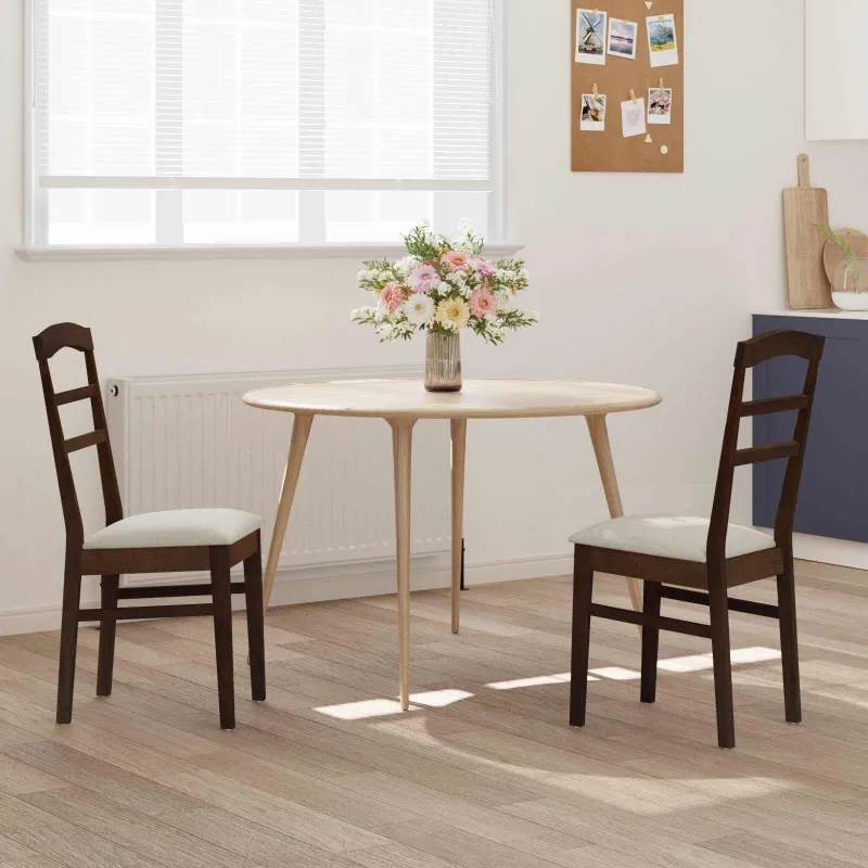 Valgomasis krėslas 2 pcs Šviesiai rudas ir šviesus