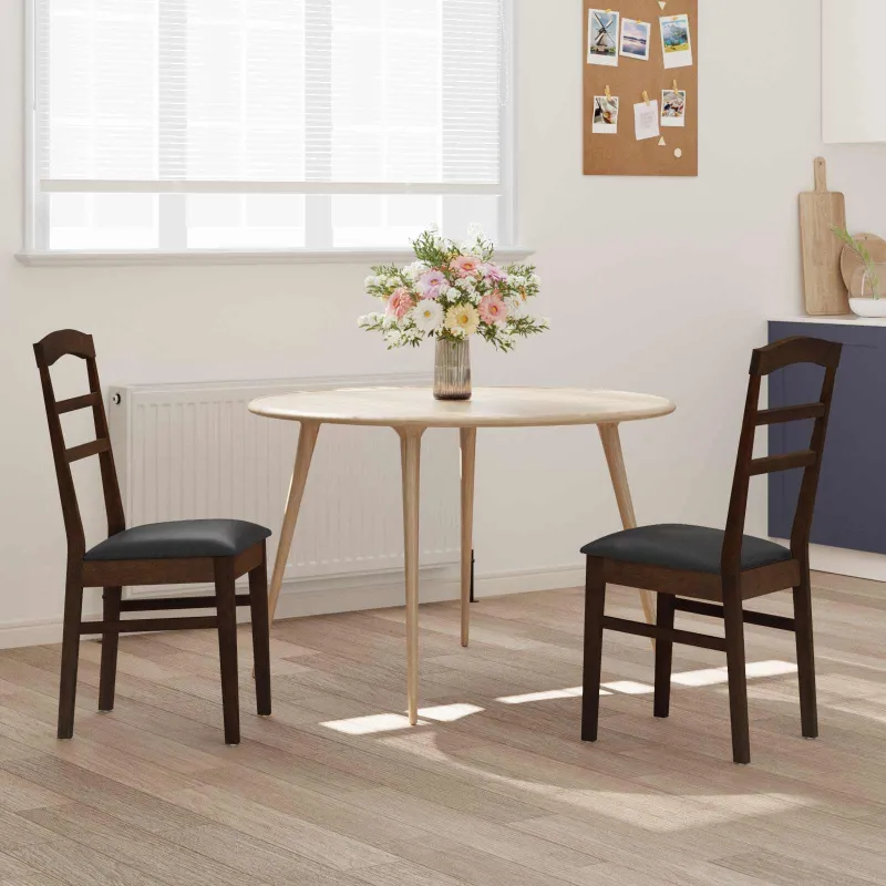 Valgomasis krėslas 2 pcs Šviesiai rudas ir juodas