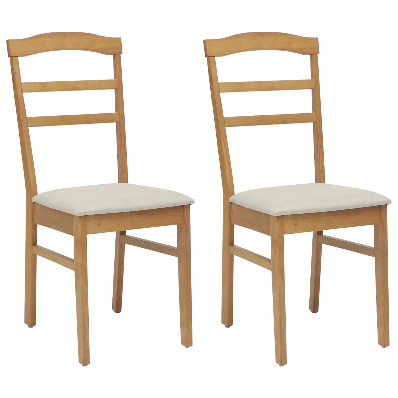 Valgomasis krėslas 2 pcs Natūralus ir šviesus