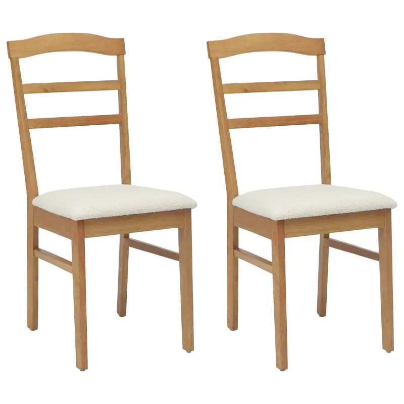 Valgomasis krėslas 2 pcs Natūralus ir šviesus