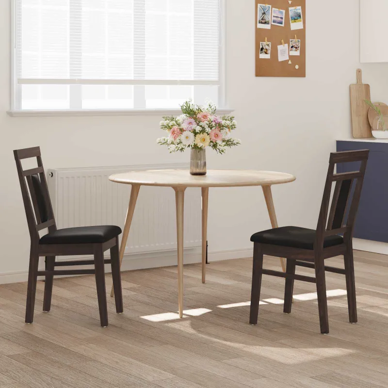 Valgomasis krėslas 2 pcs Šviesiai rudas ir juodas