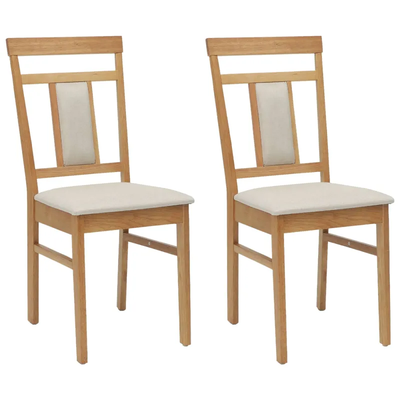 Valgomasis krėslas 2 pcs Natūralus ir šviesus