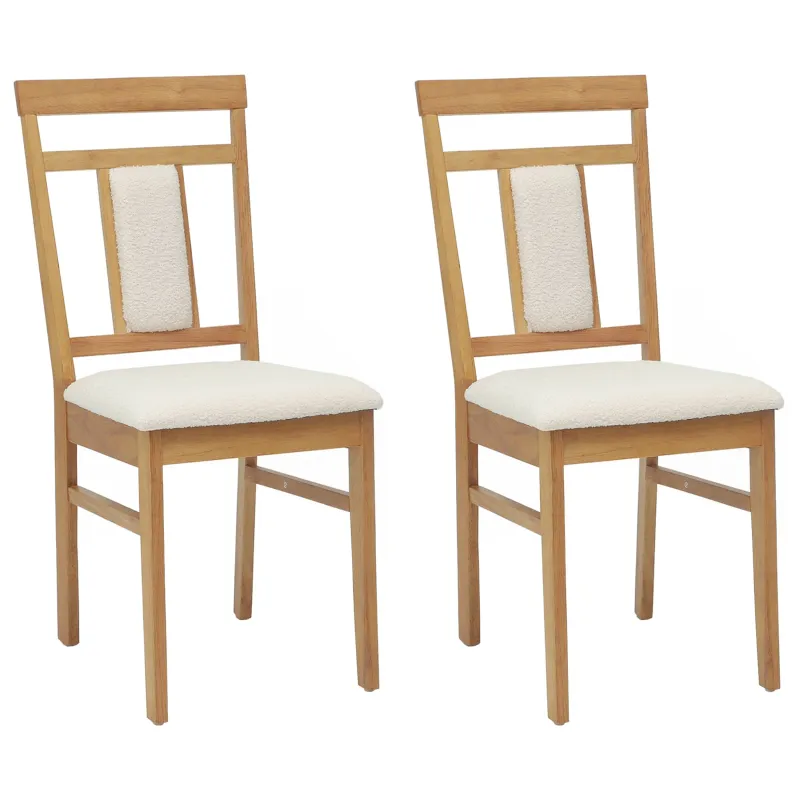 Valgomasis krėslas 2 pcs Natūralus ir šviesus