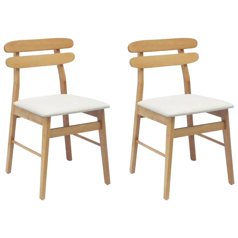 Valgomasis krėslas 2 pcs Natūralus ir šviesus