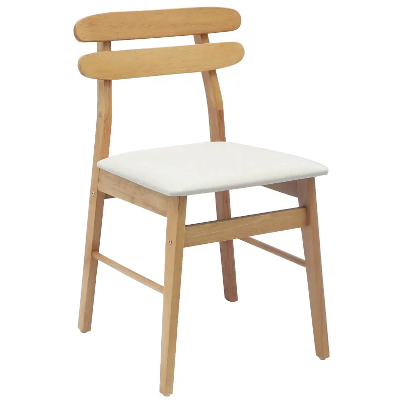 Valgomasis krėslas 2 pcs Natūralus ir šviesus