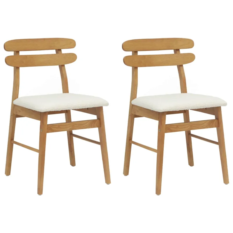 Valgomasis krėslas 2 pcs Natūralus ir šviesus