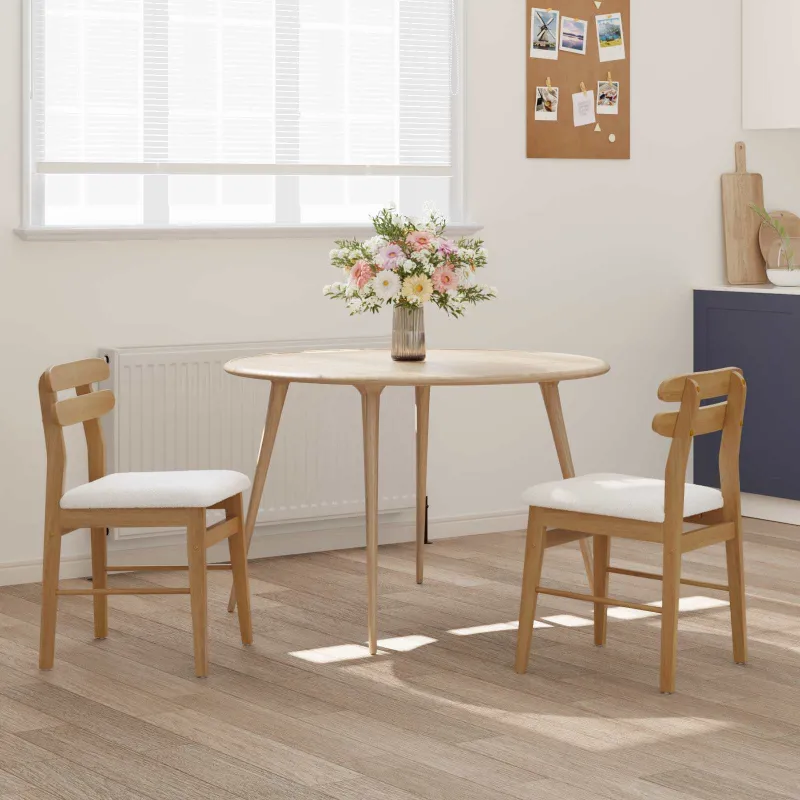 Valgomasis krėslas 2 pcs Natūralus ir šviesus