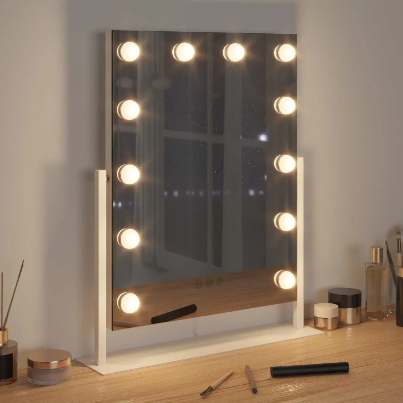 LED makiažo veidrodis Balta 44 x 10 x 53 cm Stiklas ir plienas