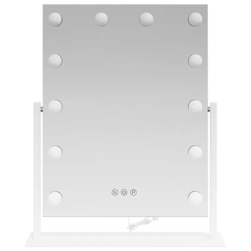 LED makiažo veidrodis Balta 44 x 10 x 53 cm Stiklas ir plienas