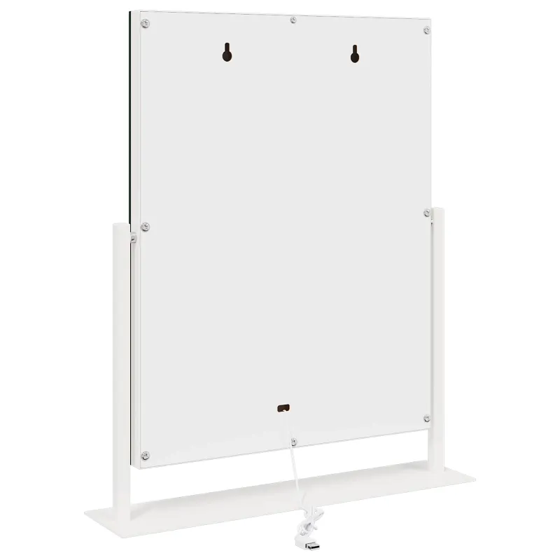LED makiažo veidrodis Balta 44 x 10 x 53 cm Stiklas ir plienas