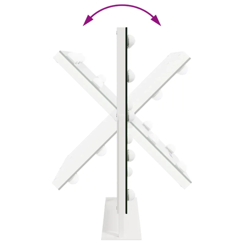 LED makiažo veidrodis Balta 44 x 10 x 53 cm Stiklas ir plienas