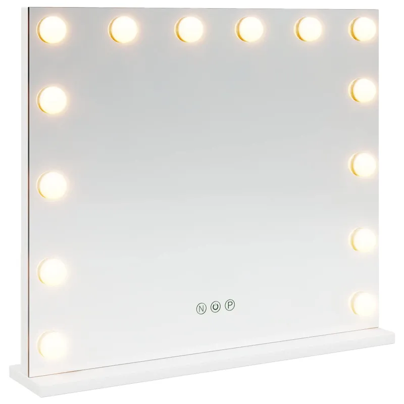 LED makiažo veidrodis Balta 50 x 10 x 44 cm Stiklas ir plienas