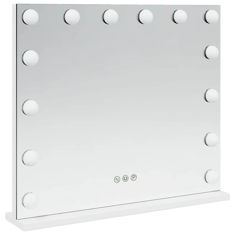 LED makiažo veidrodis Balta 50 x 10 x 44 cm Stiklas ir plienas