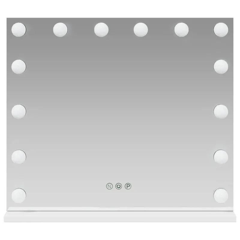LED makiažo veidrodis Balta 50 x 10 x 44 cm Stiklas ir plienas
