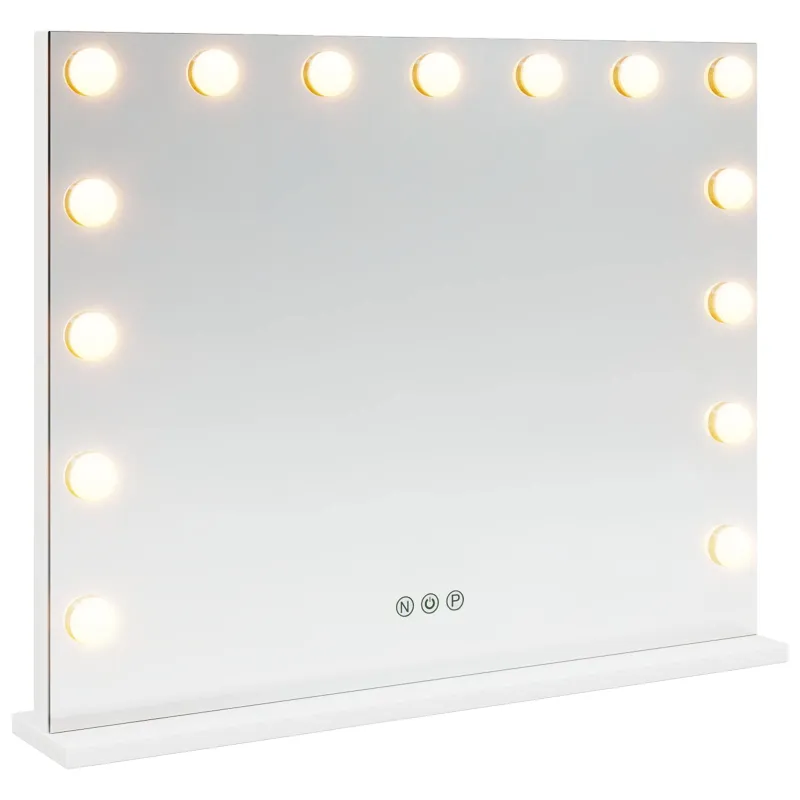LED makiažo veidrodis Balta 58 x 10 x 47 cm Stiklas ir plienas